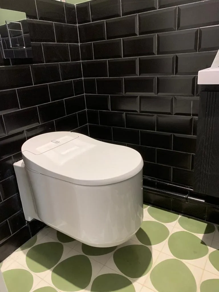 Toilette carrelage noir