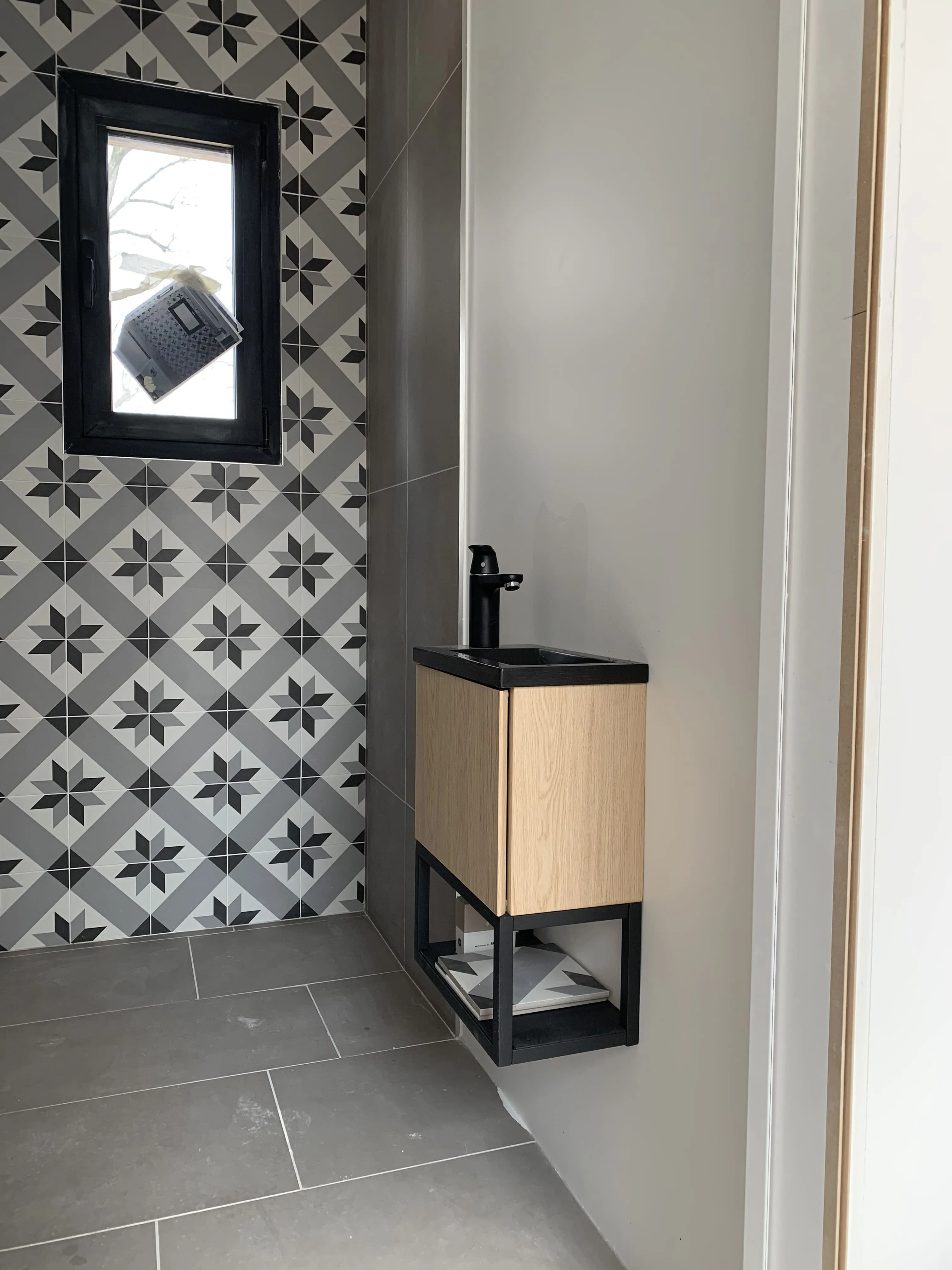 Salle de bain en construction