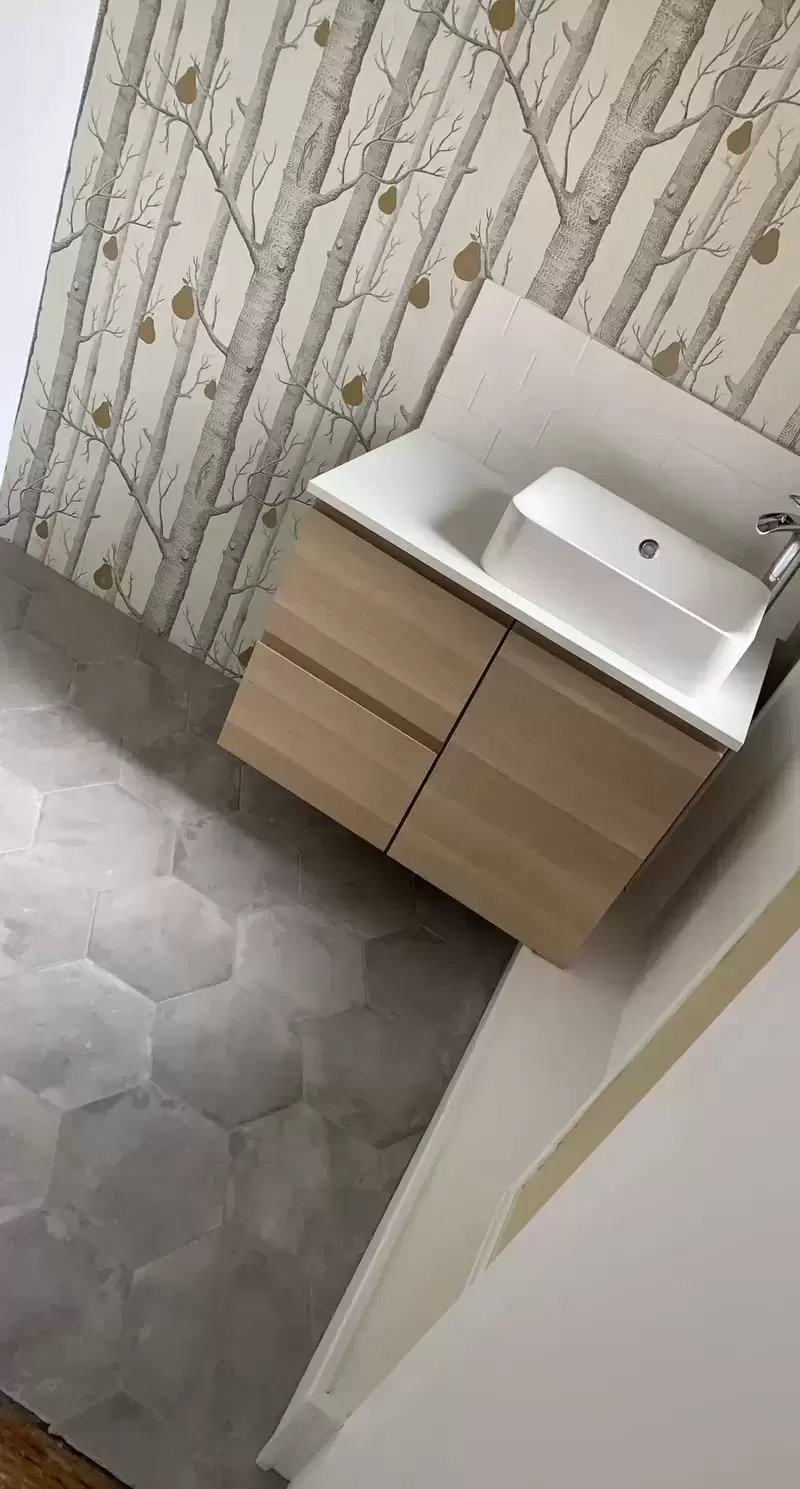 Salle de bain en construction